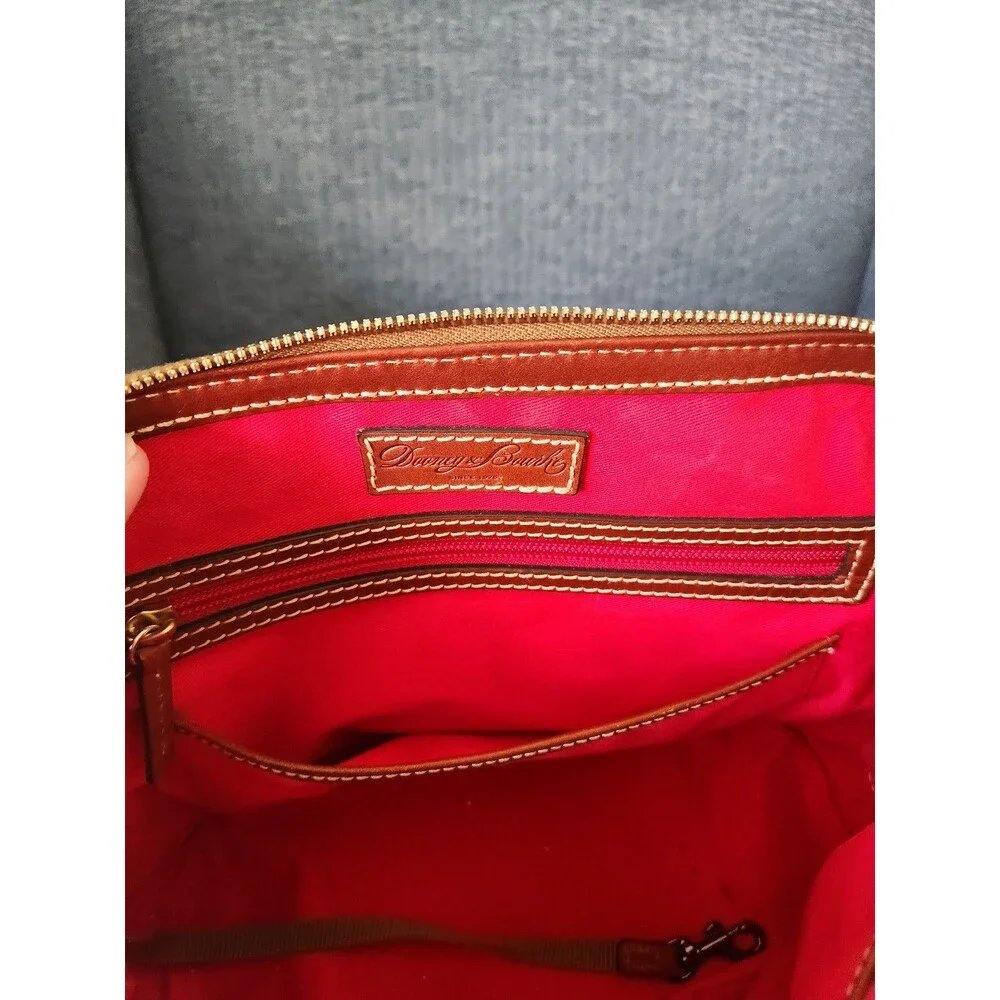 Dooney & Bourke Large Gray Pebbled Leather Domed Satchel Bag